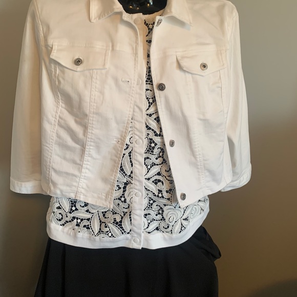 Chico's Jackets & Coats Chics White Jean Jacket Weyelet Poshmark